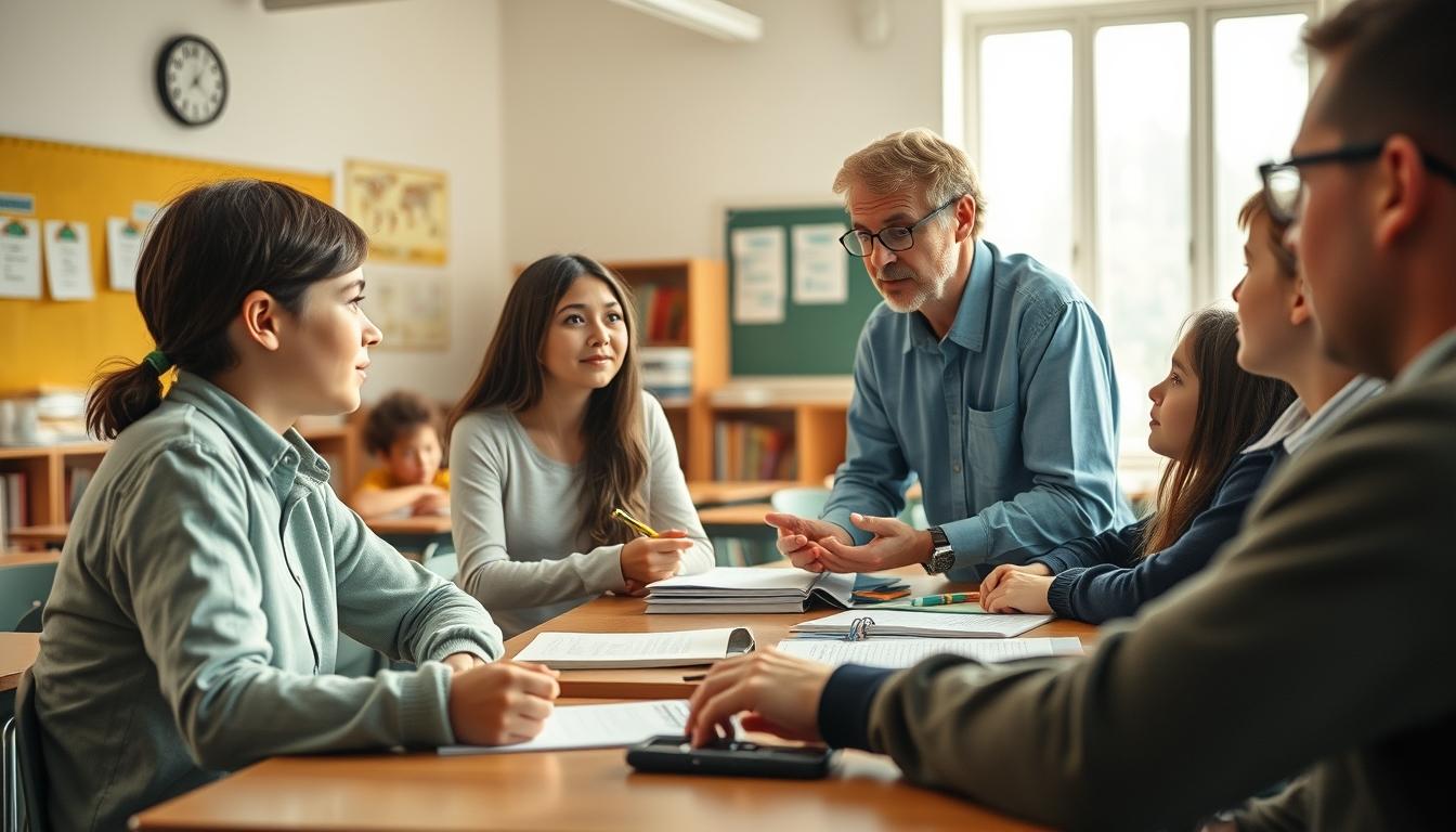 Student using a study guide to organize academic notes